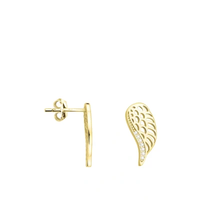 Abbildung von SOFIA MILANI Damen Ohrringe 925 Silber vergoldet/golden &amp; mit Zirkonia Steinen Flügel Engel Ohrstecker E1852