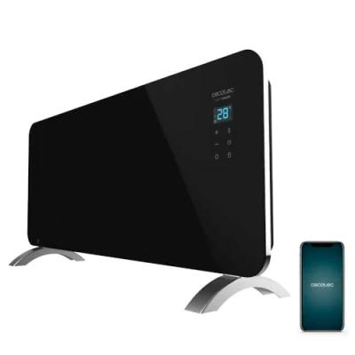 Abbildung von Cecotec Glass Convector Ready Warm 6770 Crystal Connection. 2000 W, WiFi Steuerung, einstellbares Thermostat, Timer, Bodenständer, Geeignet für Badezimmer (IP24), Lautlos