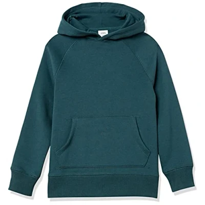 Abbildung von Amazon Essentials Jungen Fleecepullover, Kapuzenpullover und Sweatshirts, Dunkelgrün, 9 Jahre