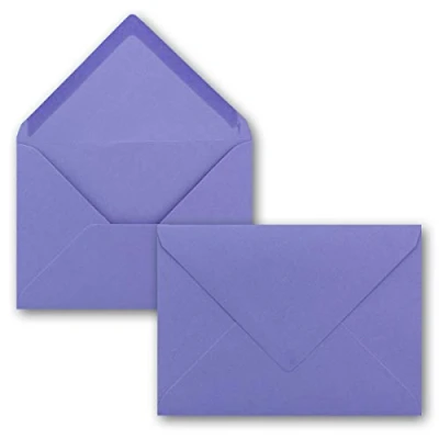 Abbildung von 25 Brief Umschläge Violett DIN C6 114 x 162 mm Kuverts mit Nassklebung ohne Fenster für Gruß Karten &amp; Einladungen FarbenFroh by GUSTAV NEUSER