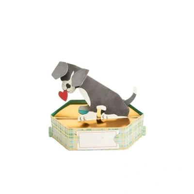 Abbildung von Draeger Paris Pop Up Karte, Karte 3D Grußkarte mit Umschlag Kleiner Hund im Herz zum selber gestalten format 18 x 11,5 cm