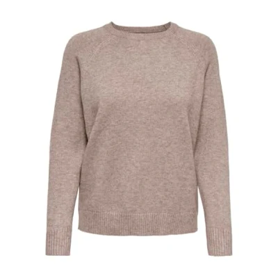 Abbildung von ONLY Damen ONLLESLY Kings L/S Pullover KNT, Langarm, Rundhalsausschnitt, Brownie/W. Melange, XL