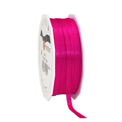 Abbildung von PRÄSENT C.E. Pattberg Satin Magenta, 50 m Satinband zum Einpacken von Geschenken, 6 mm Breite, Geschenkband Dekorieren &amp; Basteln, Dekoband, Anlass