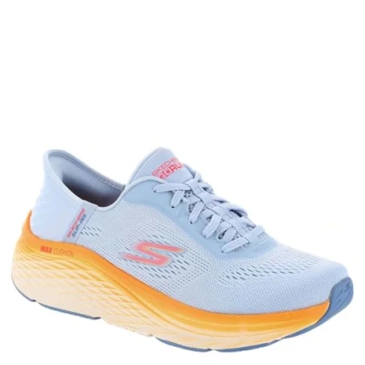 Abbildung von Skechers Performance MAX Cushioning Elite 2.0 Laufschuh Neutral, Damen, Größe: 37, Blue textile/orange trim Schuhe