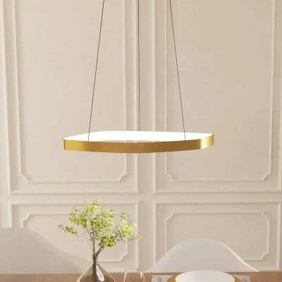 Abbildung von EGLO Hängeleuchte »VALLEROSA«, 1 flammig, Leuchtmittel LED Modul fest integriert, dimmbare Pendelleuchte, Metall in Messing Gebürstet, Lampe, Ø 58 cm