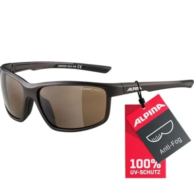 Abbildung von ALPINA DEFEY Verspiegelte und Bruchsichere Sport &amp; Fahrradbrille Mit 100% UV Schutz Für Erwachsene, tin matt black, One Size