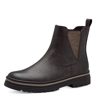 Abbildung von MARCO TOZZI Damen Chelsea Boots Flach mit Reißverschluss, Braun (Mocca), 42 EU