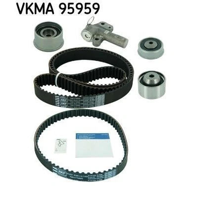 Abbildung von SKF VKMA 95959 Zahnriemensatz 65 mit Spanndämpfer, Spannrolle abgerundetem Zahnprofil HYUNDAI: H 1 MPV