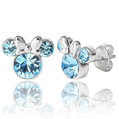 Abbildung von Disney Damen Minnie Mouse Geburtsstein Ohrstecker Ohrringe Schmuck