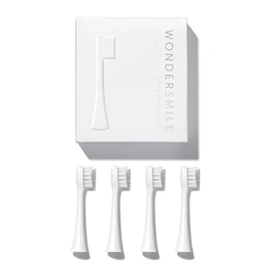 Abbildung von Wondersmile Ersatzbürsten Schallzahnbürste (Soft, All White, 4er Pack) Bürstenköpfe für