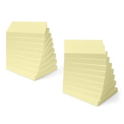 Abbildung von Amazon Basics Quadratisch Haftnotizen, selbstklebende Blöcke, 18er Pack, 7.6 x cm, Gelb