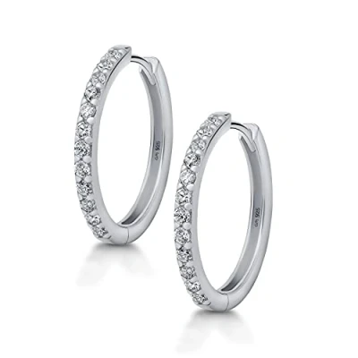 Abbildung von Amberta Damen Ringförmige Ohrringe aus 925 Sterling Silber mit Zirkonia: 20.3 mm