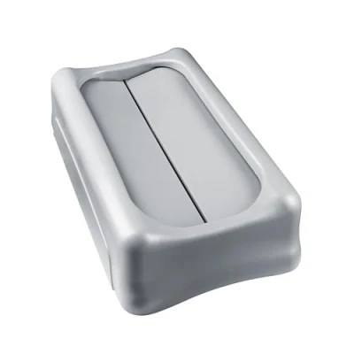 Abbildung von Rubbermaid Commercial Products Slim Jim Deckeleinheit für Recyclingstation Flaschen, grau, 1