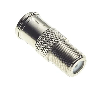 Abbildung von Schnellkupplung F Stecker, 5 Stück 75 Ohm, vernickeltes Zinkgehäuse, männlicher Adapterhülse, Konverter für Satelliten FM Koax Kabel Antenne