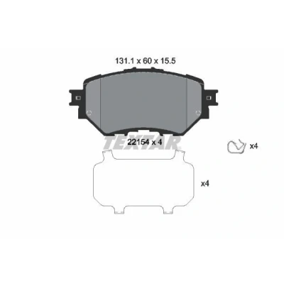 Abbildung von TEXTAR 2215401 Bremsbelagsatz nicht für Verschleißwarnanzeiger vorbereitet mit Zubehör MAZDA: 3 Hatchback, Saloon
