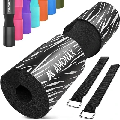Abbildung von Amonax langhantel polster, extra dicke nackenpolster Barbell Pad nackenschutz für hip thrust und squat, andere Übungen, Fitness, Krafttraining Männer Frauen (Schwarz)