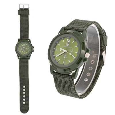 Abbildung von Elektronische Digital Armbanduhr Mann Uhr dauerhafte Nylonband Sport kühle Mode Armbanduhren(Army Green)