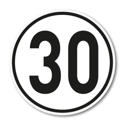 Abbildung von 30 km/h Aufkleber I Größe Ø 10 cm Geschwindigkeitsaufkleber kfz_537