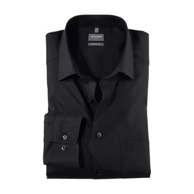 Abbildung von OLYMP Herren Businesshemd Langarm Luxor,Einfarbig,Comfort fit,New Kent,schwarz 68,45
