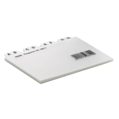 Abbildung von HAN Register DIN A7 quer, Karteiregister, stabiles 12 teiliges Leitregister A Z, 9871, transluzent klar