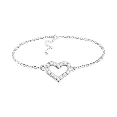 Abbildung von Sofia Milani Damen Armband 925 Silber mit Zirkonia Steinen Herz Anhänger 30086