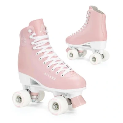 Abbildung von ATTABO Damen Rollschuhe Serena Größe 40 EU Größenverstellbar ABEC 3 Aluminium Skate Leder Obermaterial Zehenschutz Sicheres Bremsen Präzisionspassung 82A Räder