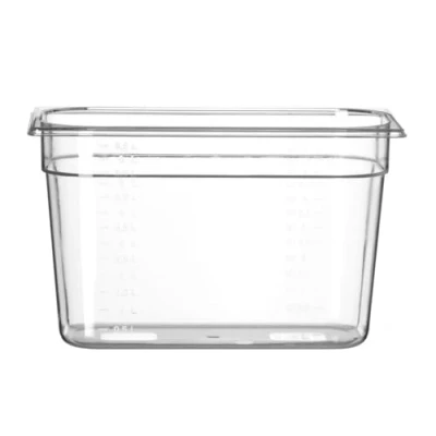 Abbildung von HENDI Gastronormbehälter, Temperaturbeständig von 40 bis 110C, Skalierung, Geruchs und geschmackneutral, 7,8L, Polycarbonat, GN 1/3, 325x176x200mm, Transparent