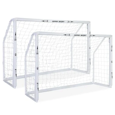 Abbildung von ZERRO 2er Fussballtor 180cm Fußballtor, für Erwachsene Kinder zum Spielen Trainieren im Garten 180x60x120cm, Weiss
