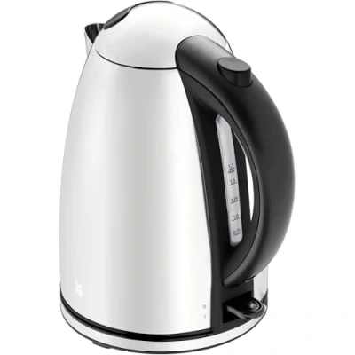 Abbildung von WMF Stelio Wasserkocher edelstahl 1,7l, elektrischer mit Kalkfilter, 2400 W, Wasserstandanzeige beleuchtet, matt grau