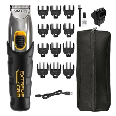 Abbildung von Wahl Extreme Grip Bartschneider, Bartschneider für Männer, Barttrimmer Stoppelschneider, Schnurlose Trimmer, Männerpflege Set, Bartpflege Präzisionsschneidklingen