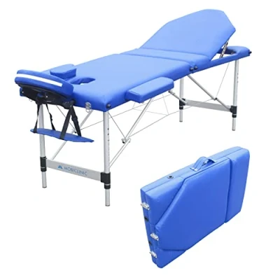 Abbildung von Mobiclinic®, Klappbare Massageliege, Europäische Marke, CA 01 Plus, 186x60 cm, Massagebett mit Kopfstütze, Aluminium und Kunstleder, 3 Teile, Physiotherapie Liege, Höhenverstellbar, Tragbar