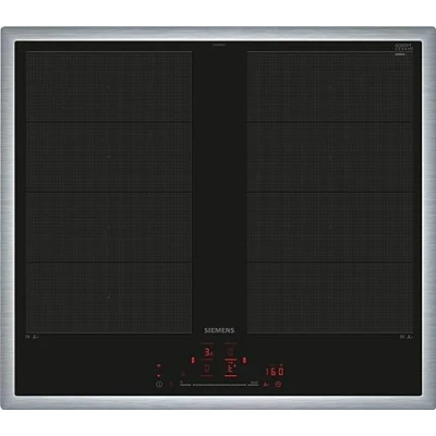 Abbildung von Siemens EX645HXC1E iQ700, Smartes Induktionskochfeld, 60 cm, Schwarz, Mit Rahmen aufliegend, varioInduktion, TouchSlider, Bratensensor Pro Braten ohne Anbrenngefahr