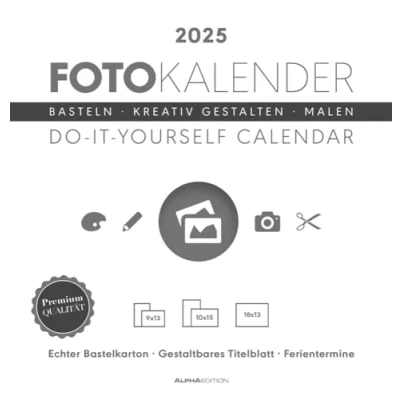 Abbildung von Foto Bastelkalender weiß 2025 Do it yourself calendar 21x22 cm datiert Kreativkalender Kalender Alpha Edition: