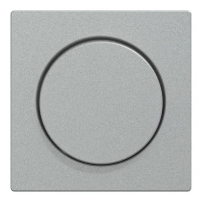 Abbildung von Schneider Electric Merten MEG5250 0460 Zentralplatte mit Drehknopf, Drehdimmer, Dredimmereinsatz, System M, Aluminium, Made in Germany
