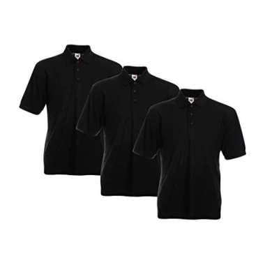 Abbildung von Fruit of the Loom Herren 63 402 0 Polohemd, Black (Black 36), 5XL (3er Pack)