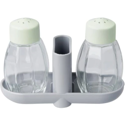 Abbildung von FACKELMANN S/P Streuer 2erSet Salz und Pfefferstreuer 2er Set Jade INOX, Glas, Silber, ca. 7,5cm, 2 Einheiten