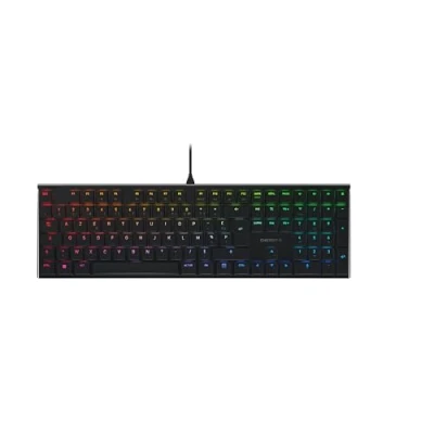 Abbildung von CHERRY MX 10.0N RGB, Flache Mechanische Gaming Tastatur, Französisches Layout (AZERTY), Kabelgebunden, Original LOW PROFILE RGB SPEED Switches, Schwarz