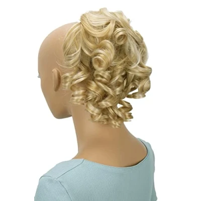 Abbildung von CAISHA Haarteil Haargummi Lena Hochsteckfrisuren Brautfrisuren Voluminös Gelockt Unordentlich Dutt Kunstfaser DM17cm Blond Mix G7L