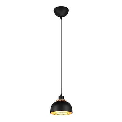 Abbildung von TRIO Leuchten Pendelleuchte »Punch«, 1 flammig, Leuchtmittel E27 ohne Leuchtmittel, Industrie Look mit Doppelschirm schwarz gold, exkl 1xE27 max 40W