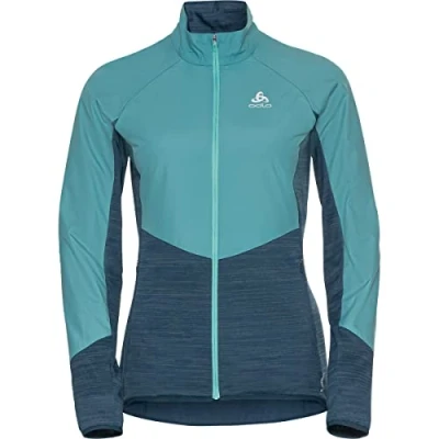 Abbildung von Odlo Damen RUN EASY WARM HYBRID Laufjacke, blue wing teal polynya