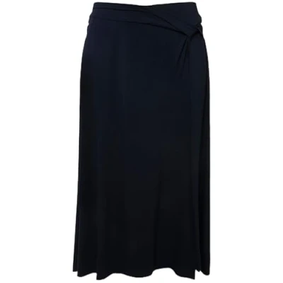 Abbildung von Ulla Popken Elastic Waist Alinienrock, Damen, Größe: 54/56, Navy blue
