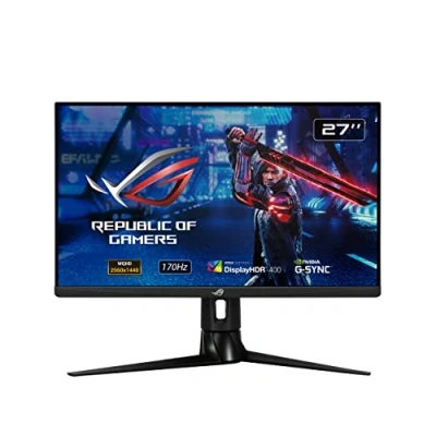 Abbildung von ASUS ROG Strix XG27AQ 27 Zoll WQHD Gaming Monitor 170 Hz, 1ms GtG, G Sync kompatibel, DisplayHDR 400 Fast IPS Panel, 16:9, 2560x1440, DisplayPort, HDMI, USB, ergonomisch, Schwarz