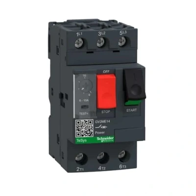 Abbildung von Schneider Electric GV2ME14 Motorschutzschalter, 3p, 6 10A, Tasterbetätigung, Schraubanschluss