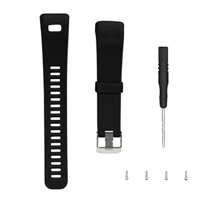 Abbildung von WWEINISITE Armband für Garmin vívosmart HR +, Soft Silikon Ersatzarmband Plus (Schwarz)