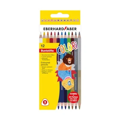 Abbildung von Eberhard Faber 514811 Buntstifte Set Colori, 12 Duo mit 24 Farben