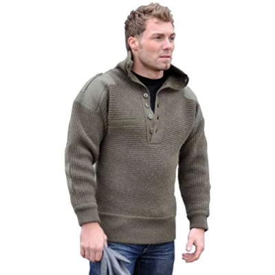 Abbildung von Mil Tec Herren Alpin Pullover, Oliv, 60 EU
