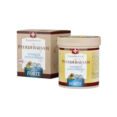 Abbildung von SwissMedicus Pferdebalsam mit 25 Kräuter (Beinwell, Rosskastanie, Arnika, Eukalyptus) Spürbare Linderung bei Massage Für Muskeln, Gelenke und Rücken Kühlende Extra Starke Formel 500 ml