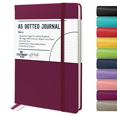 Abbildung von STATIONERY ISLAND Bullet Dotted Journal, Notizbuch A5 Dotted, 180 Seiten Premium 120 g/m² Papier, Hardcover Journal Gepunktet