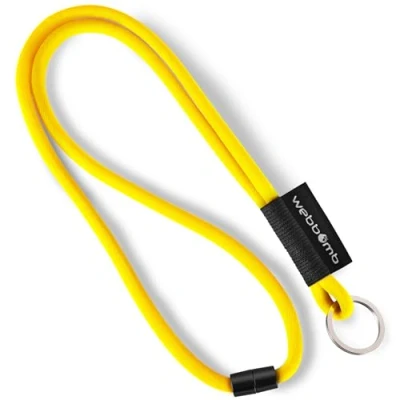 Abbildung von webbomb® Tubular Lanyard zweifarbiges Schlüsselband rund weich und lang mit Sicherheitsverschluss Schlüsselring als Schlüsselanhänger Key Chain für Ausweis Handy Schlüssel (gelb)