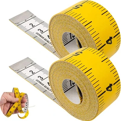 Abbildung von Schneidermaßband, 2 Stück, in 1 Maßband mit cm und INCH Skalierung, universal 150 Gesamtlänge, Ausmessung von Kleidung, Körper Fett, Rollmaßband, Messband, aus Glasfieber Kunststoff